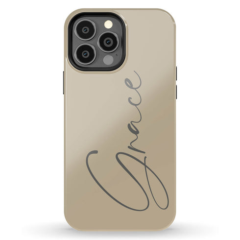 Custom Signature Name Earth Tones iPhone Case - Dark